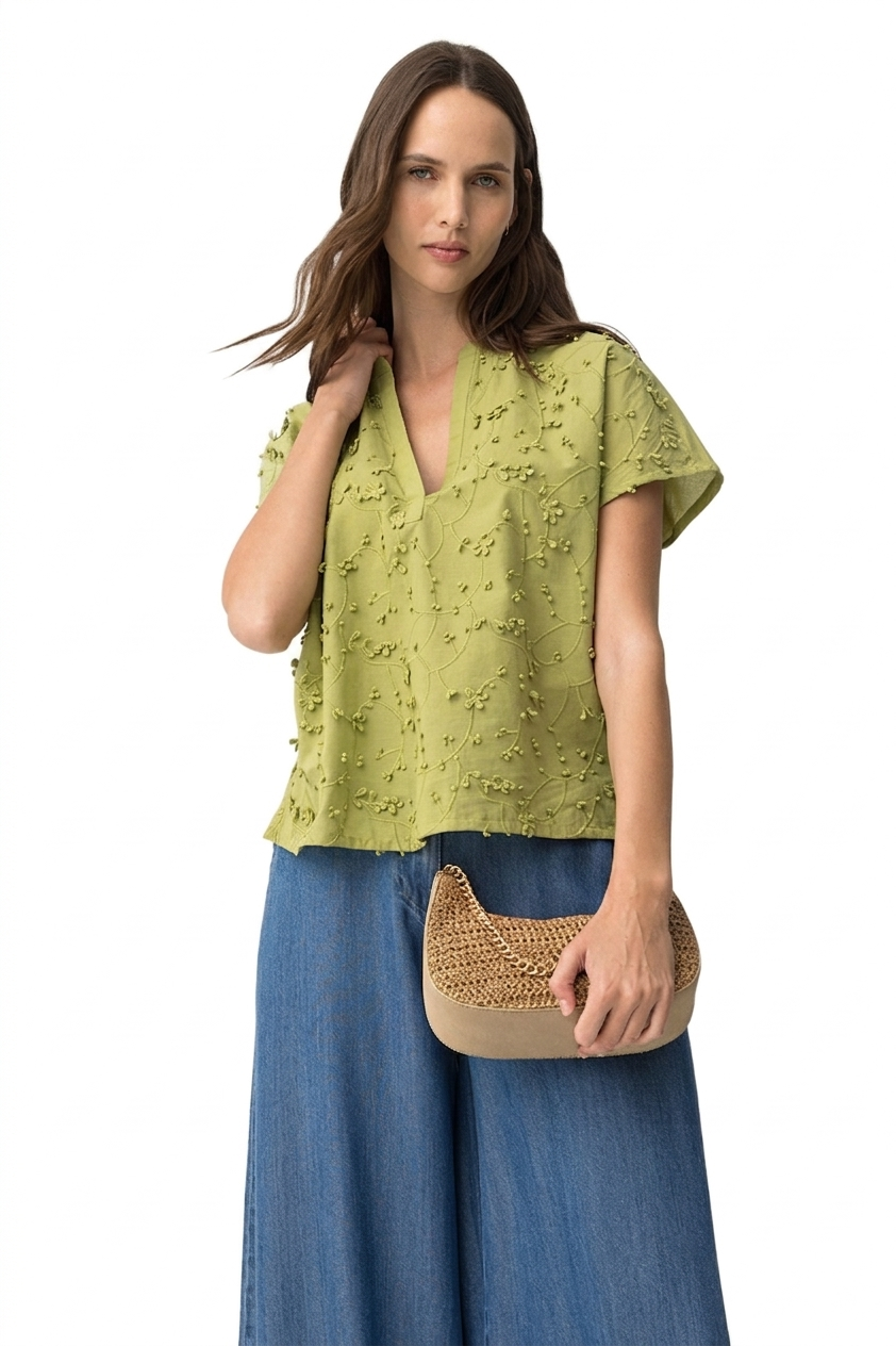 Camicetta di cotone ricamato Tiffosi donna