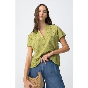 Camicetta di cotone ricamato  donna