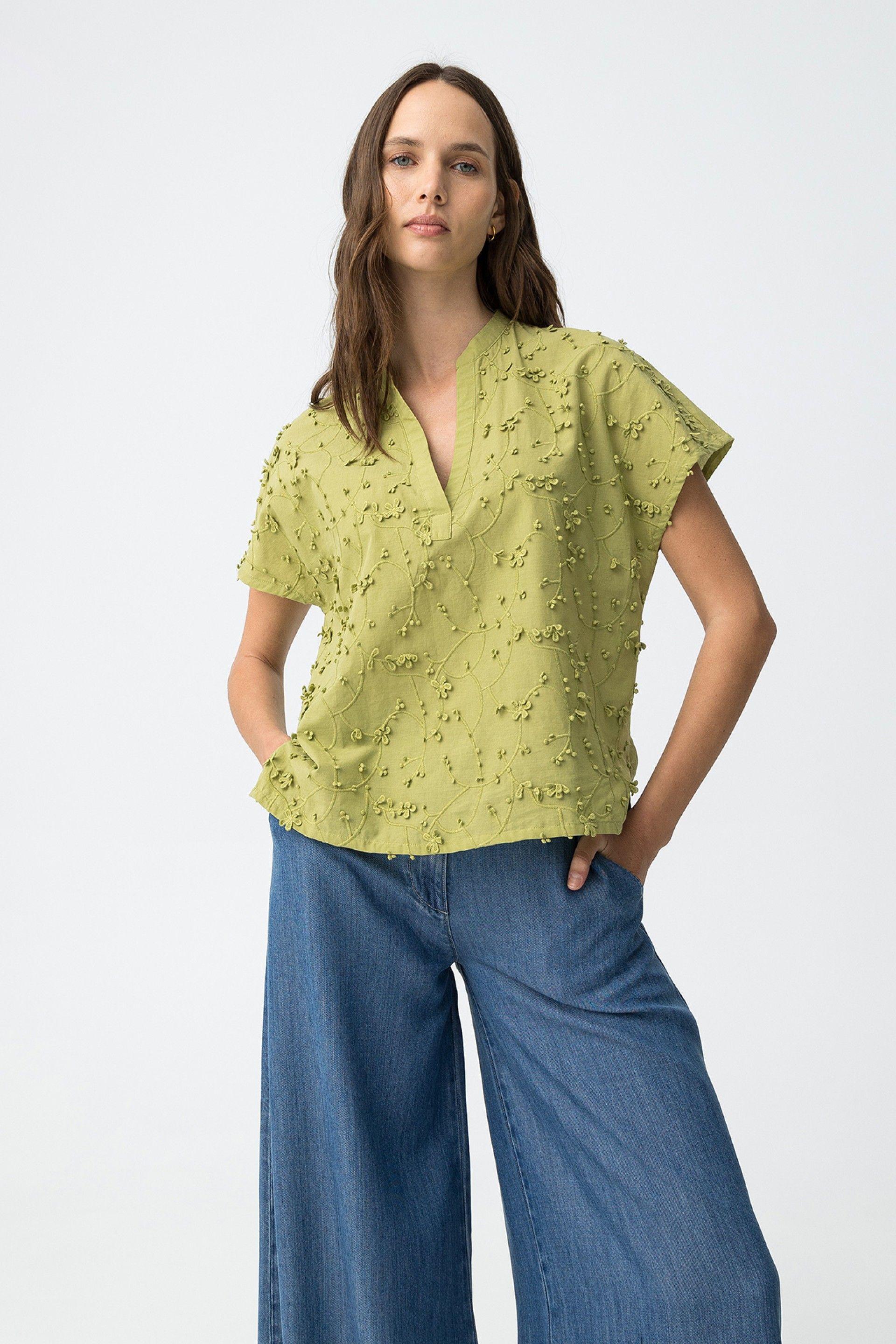 Camicetta di cotone ricamato Tiffosi donna