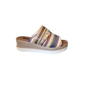 Ciabatte multicolor con zeppa