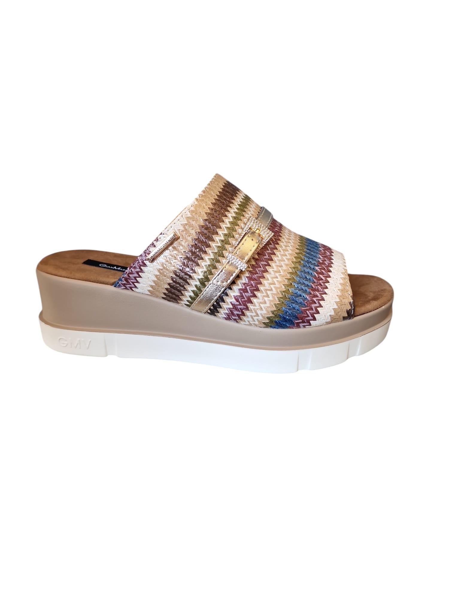 Ciabatte multicolor con zeppa Gianmarco Venturi