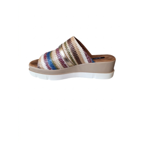 Ciabatte multicolor con zeppa