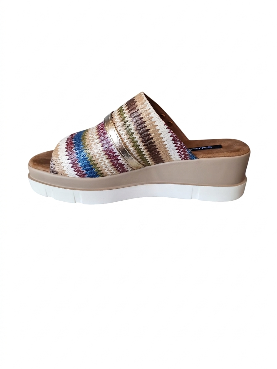 Ciabatte multicolor con zeppa Gianmarco Venturi
