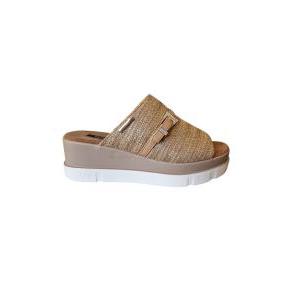 Ciabatte beige con zeppa