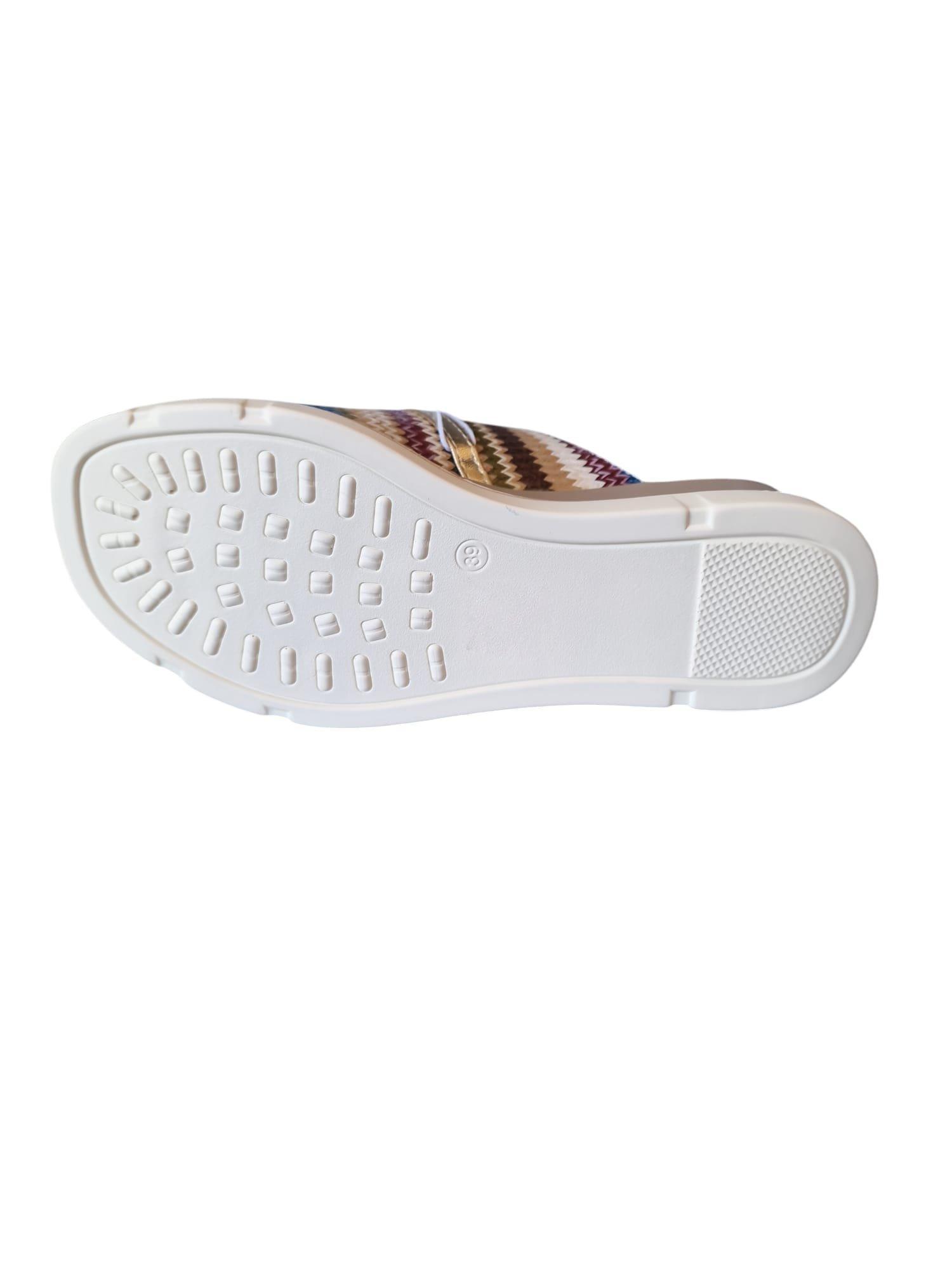 Ciabatte beige con zeppa Gianmarco Venturi
