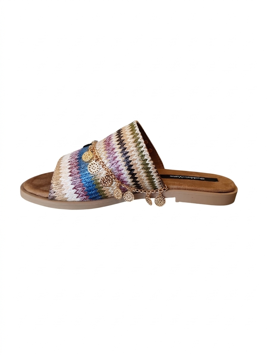Ciabatte fascia multicolor Gianmarco Venturi donna