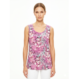 Canotta jersey floreale fucsia