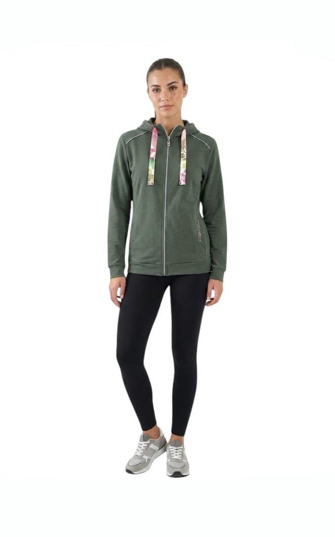 Felpa cotone garzato con zip Campagnolo