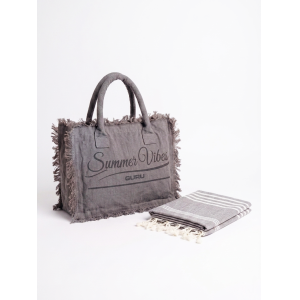 Telo mare con borsa fouta