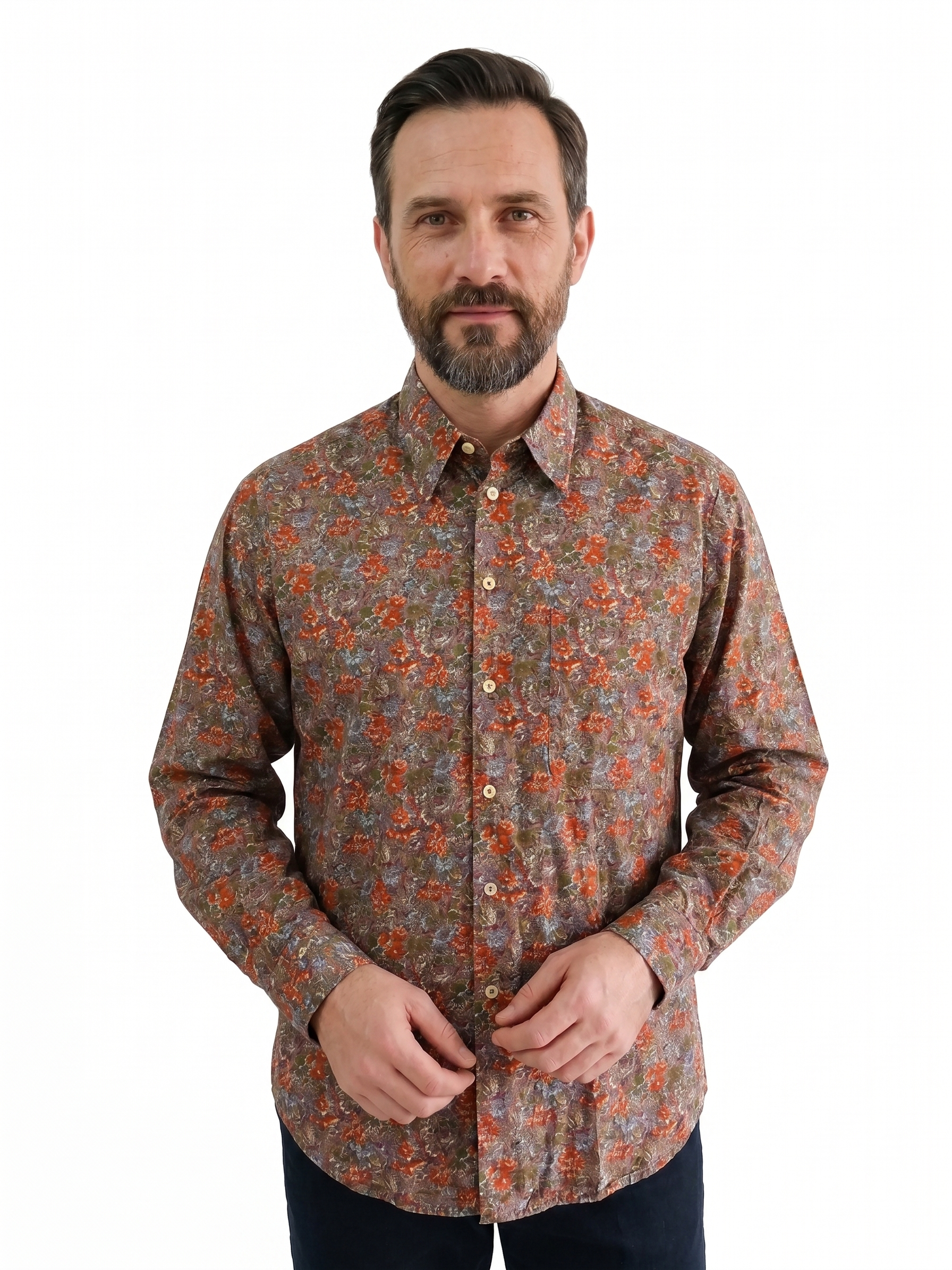 Camicia Vintage uomo floreale Coveri Multicolor