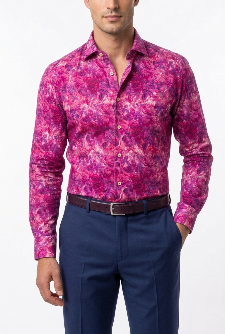 Camicia uomo fucsia Ingram