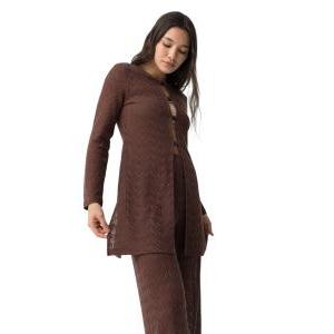Cardigan lungo traforato