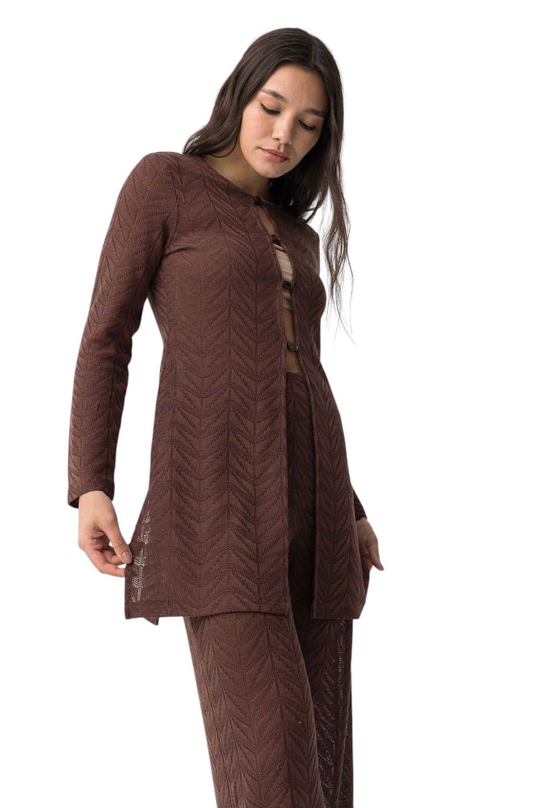 Cardigan lungo traforato Tiffosi