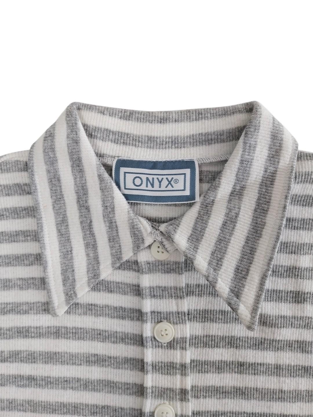 Polo smanicata donna Onyx righe Grigio
