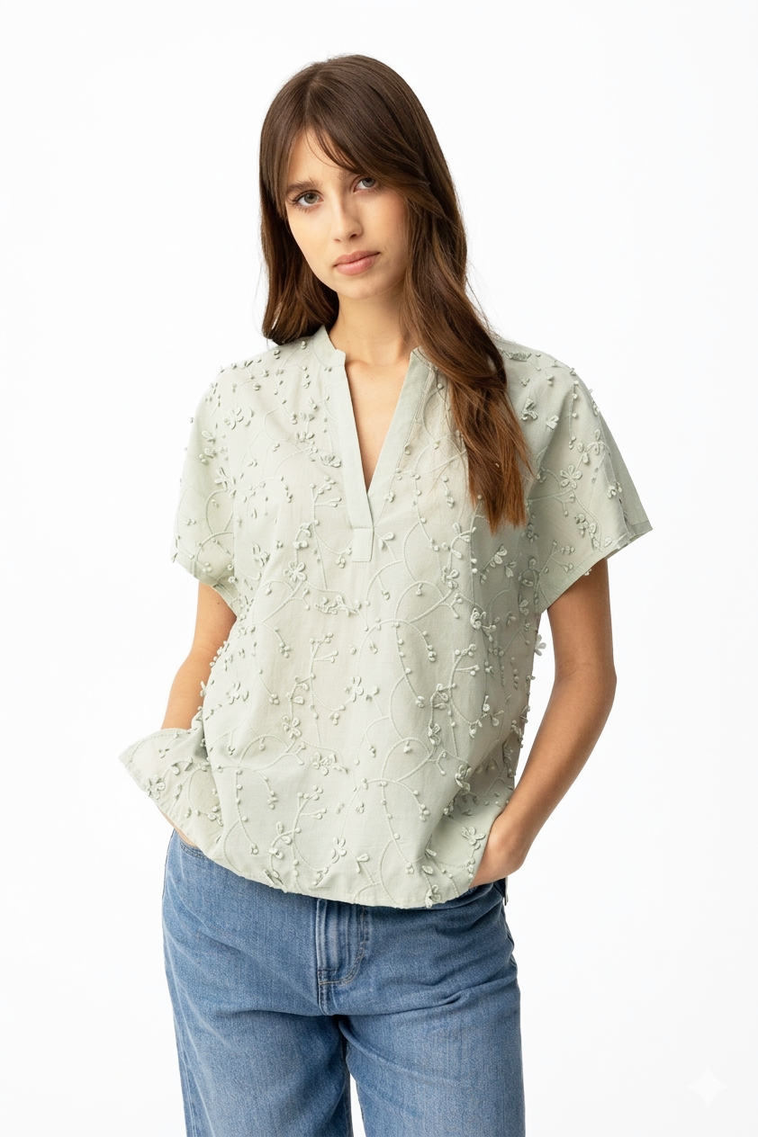 Camicetta di cotone ricamato Tiffosi donna