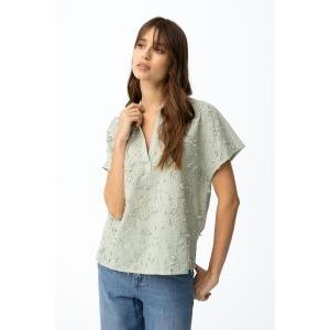 Camicetta di cotone ricamato  donna