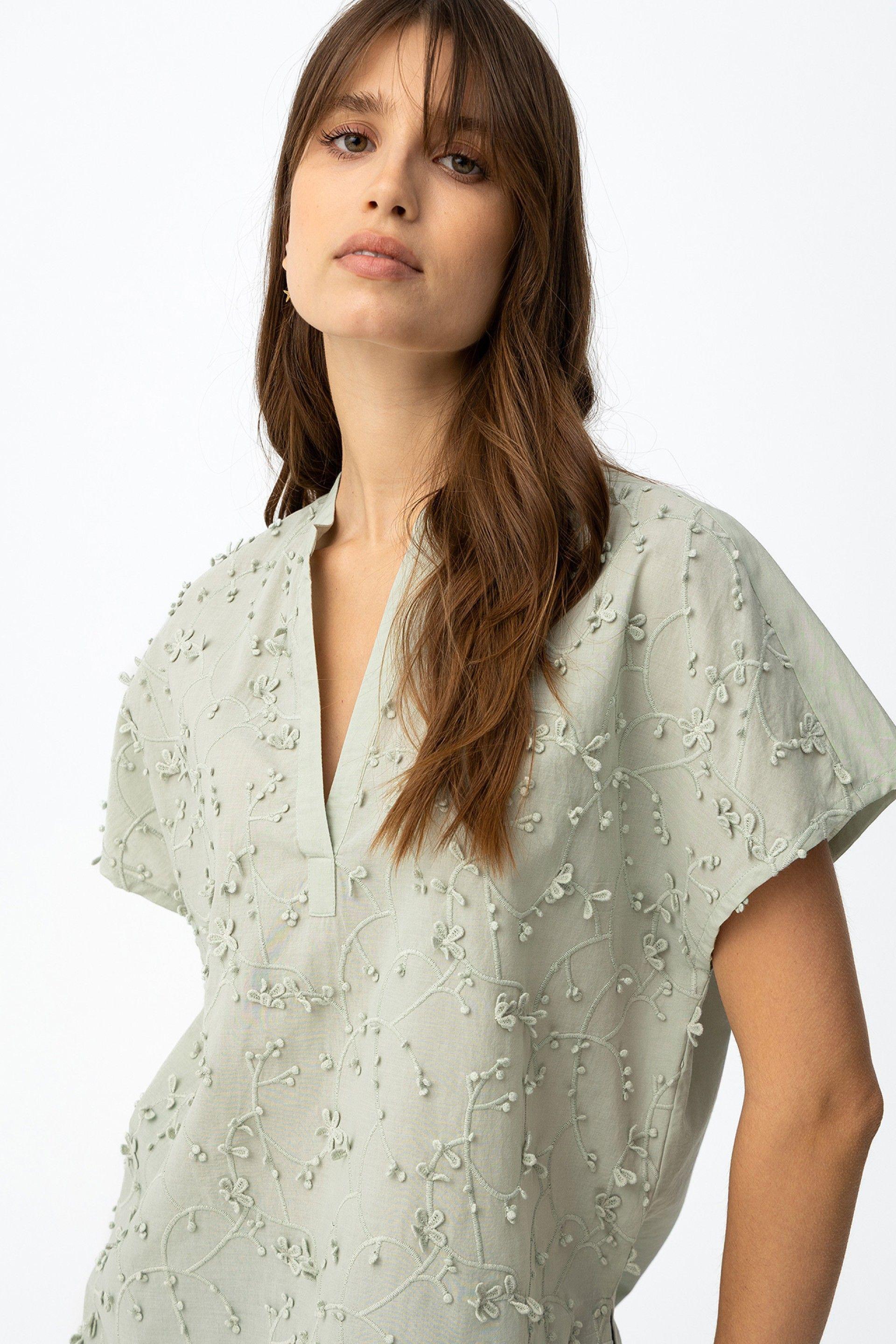 Camicetta di cotone ricamato Tiffosi donna