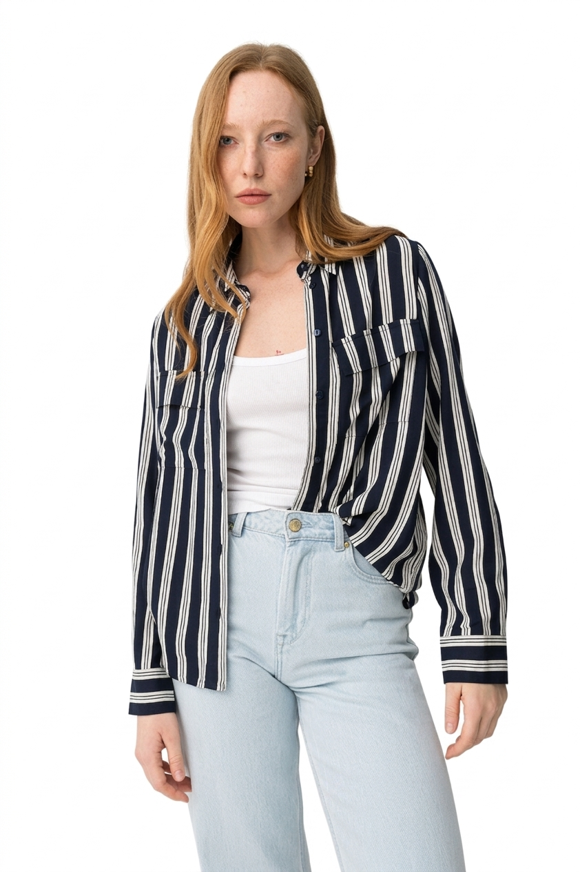 Camicia manica lunga in viscosa Tiffosi