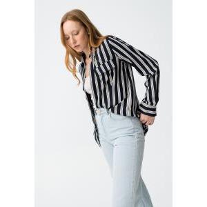 Camicia manica lunga donna blu