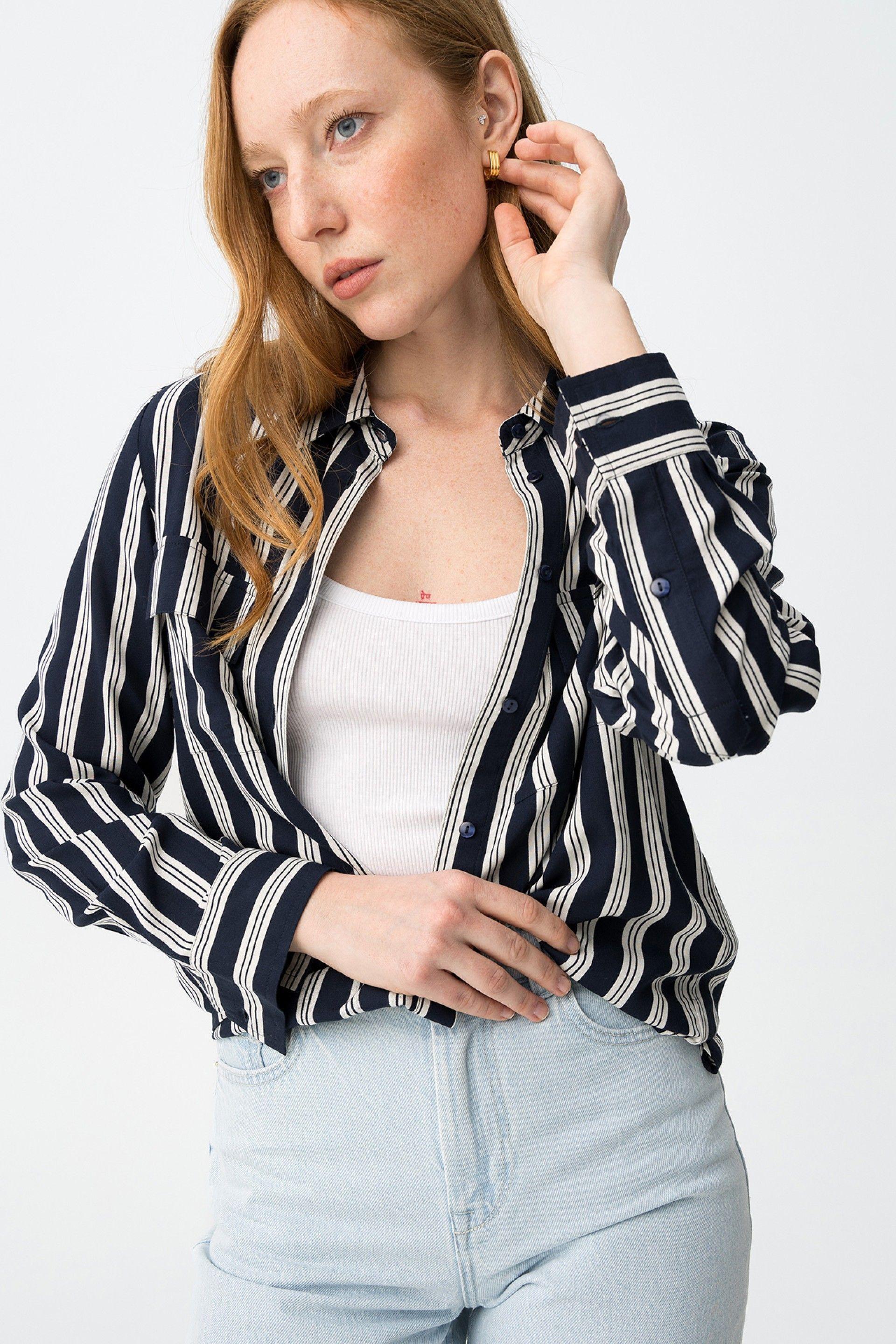 Camicia manica lunga in viscosa Tiffosi