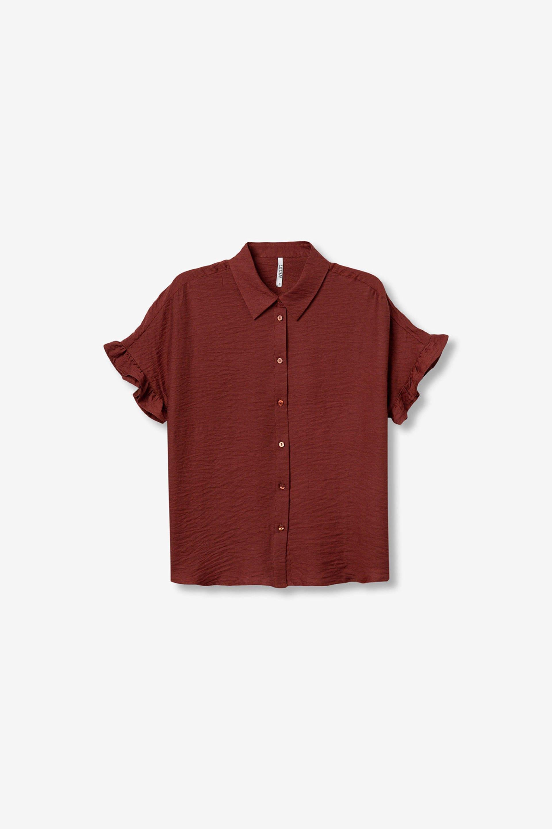 Camicia maniche corte volant Tiffosi donna