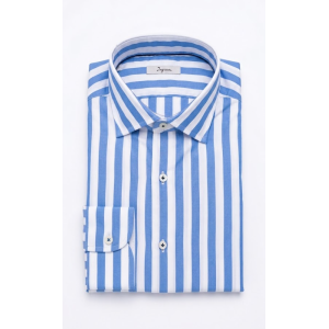 Camicia regular righe celeste