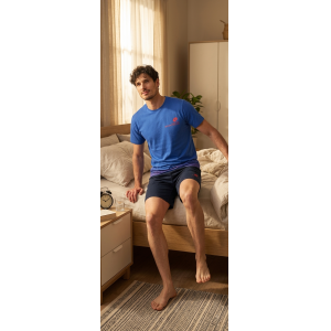 Pigiama estivo lotto uomo bluette