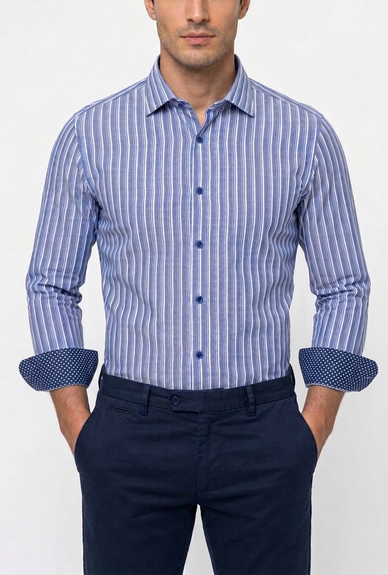 Camicia Slim Fit Ingram Righe