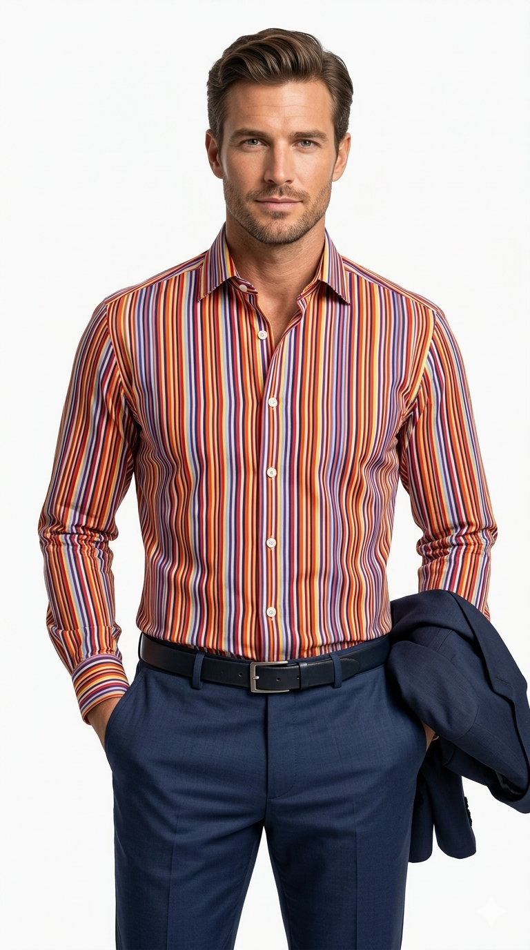 Camicia Slim Fit Ingram righe