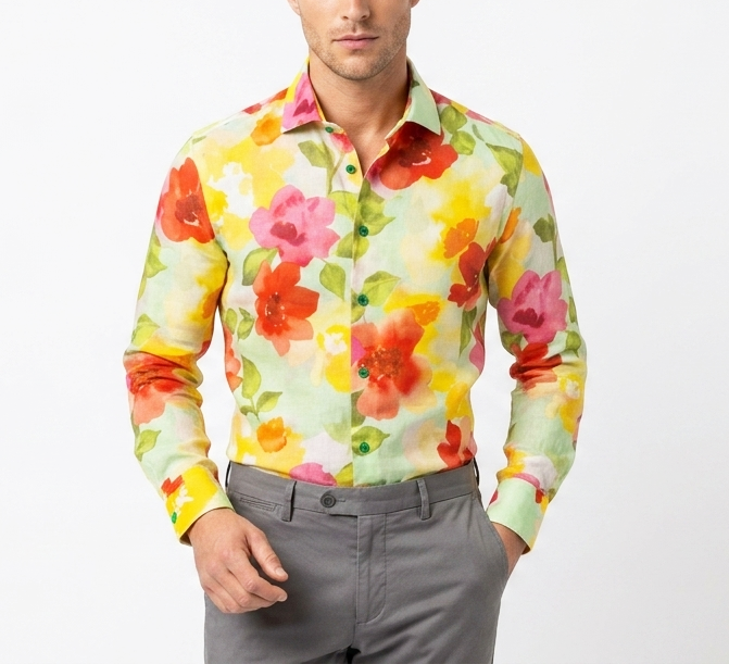 camicia-slim-floreale-01 Camicia Ingram Slim Fit floreale