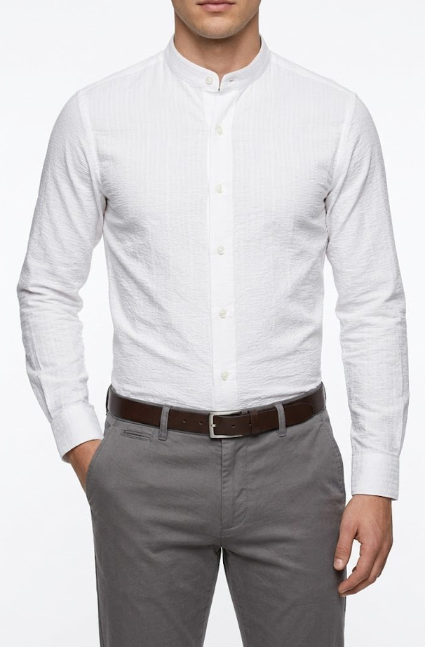 Camicia Slim Fit Ingram collo coreana