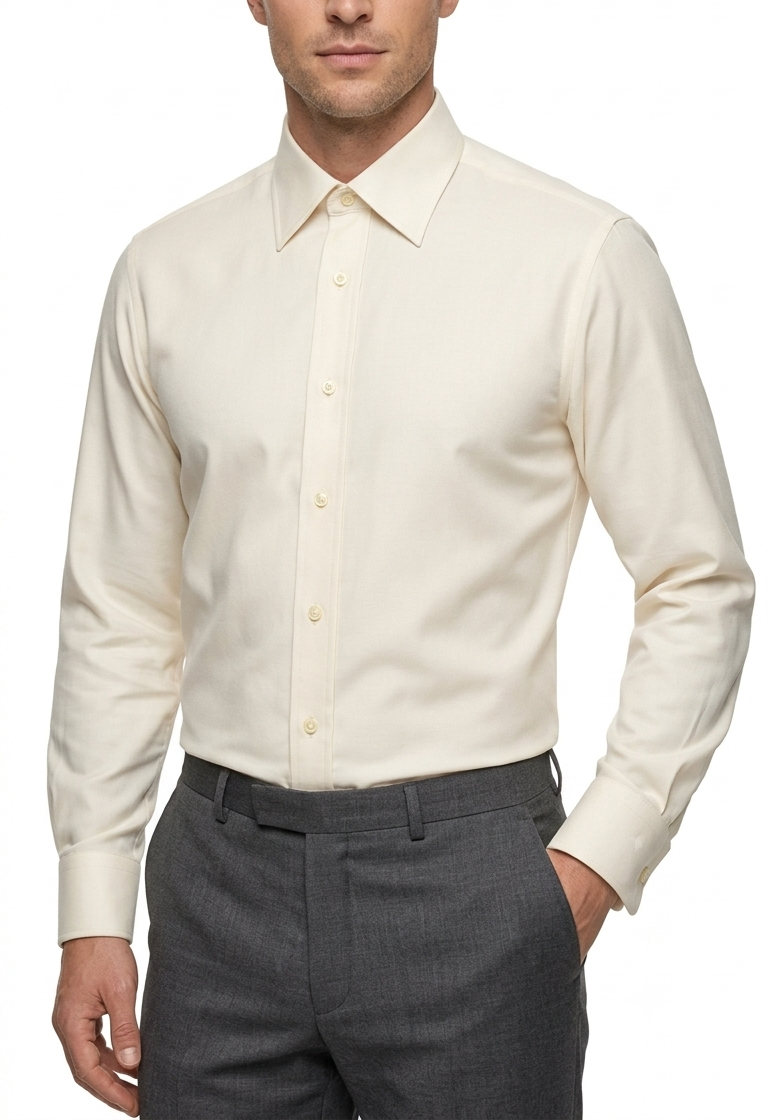 camicia-avorio-01 Camicia Regular Fit avorio Ingram