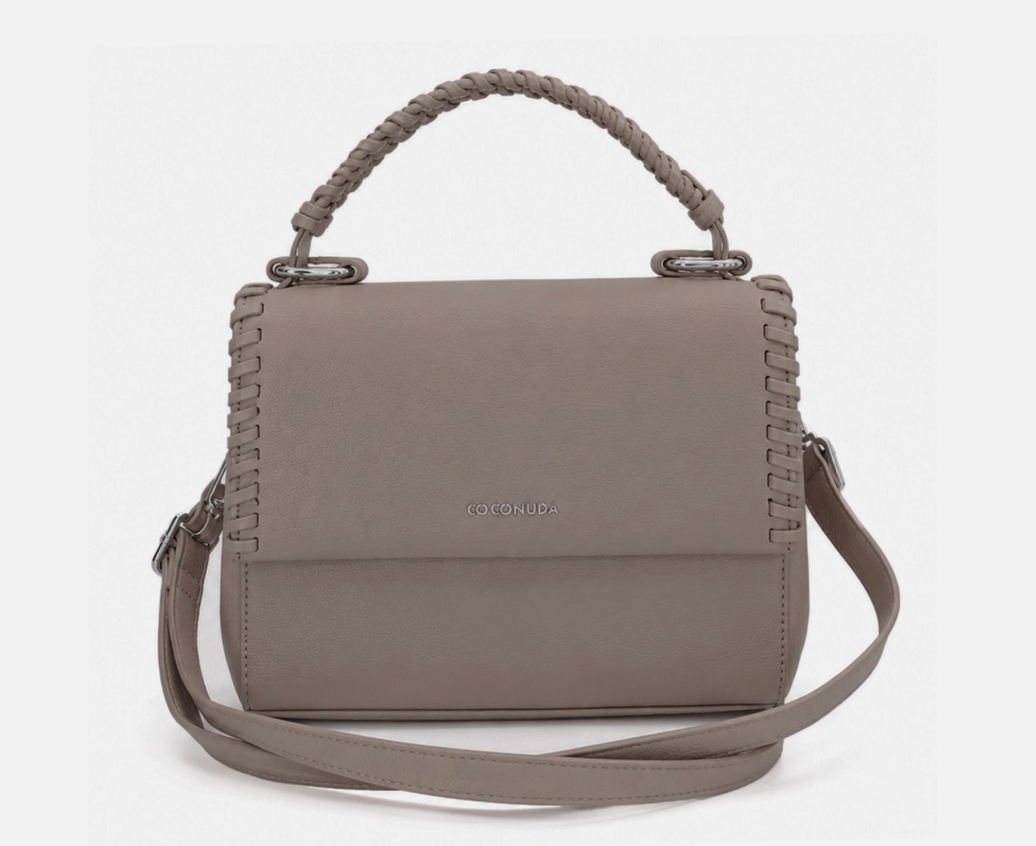 coconuda borsa bauletto postino intrecciata bordi pattina - foto 1 coconuda borsa bauletto postino intrecciata bordi pattina - foto 1