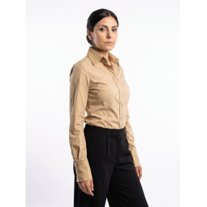 Camicia donna  extra slim fit in cotone elasticizzato
