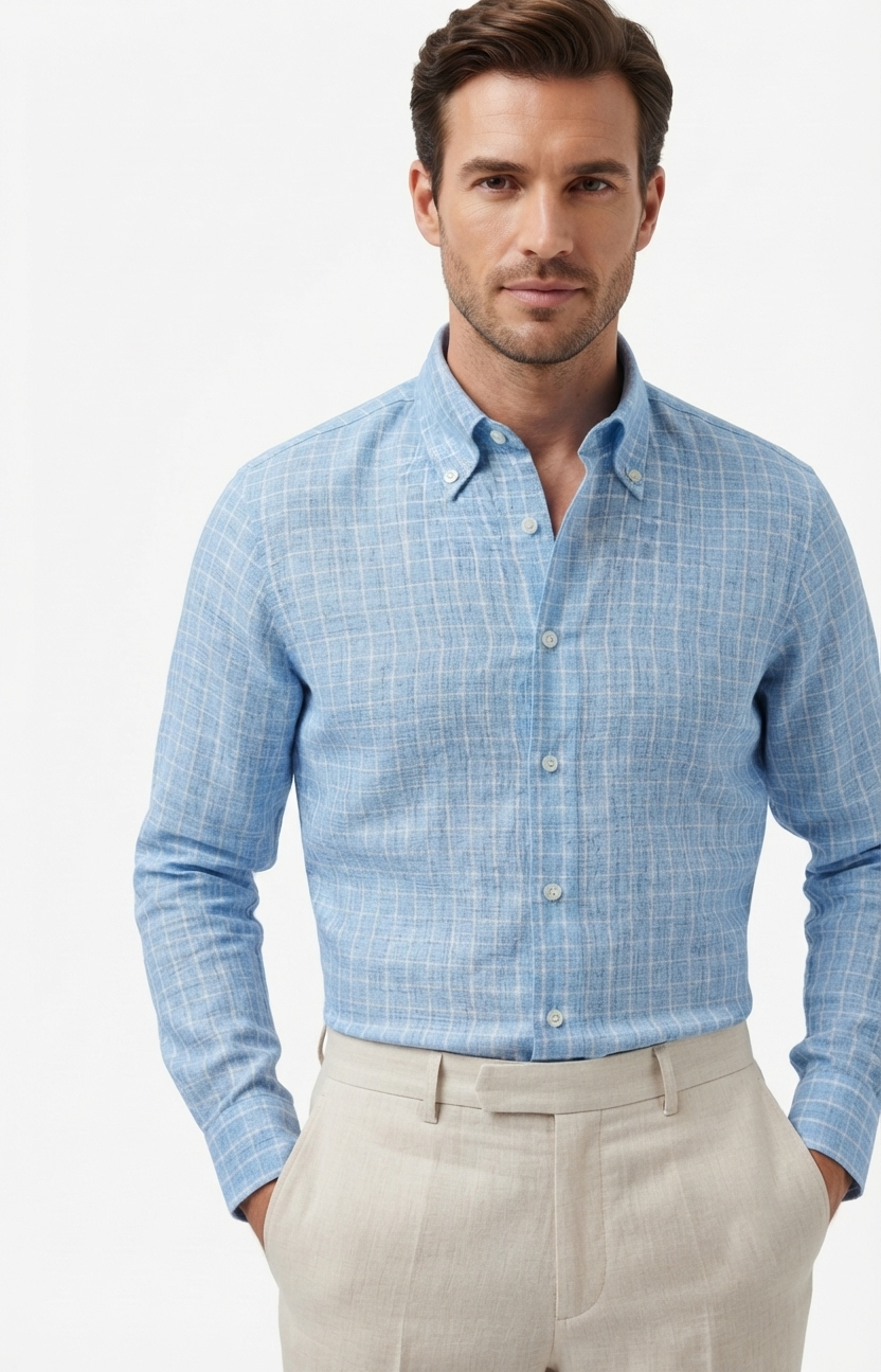 camicia-lino-01 Camicia Slim Fit puro lino Ingram