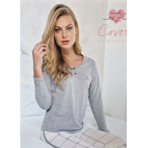 Pigiama lungo cotone jersey donna