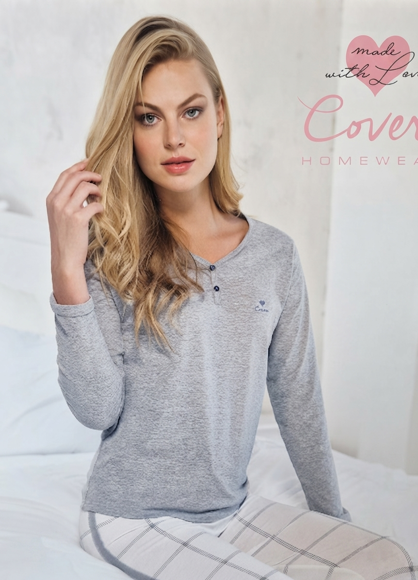 pigiama-donna-cotone-02 Pigiama lungo cotone jersey donna Enrico Coveri