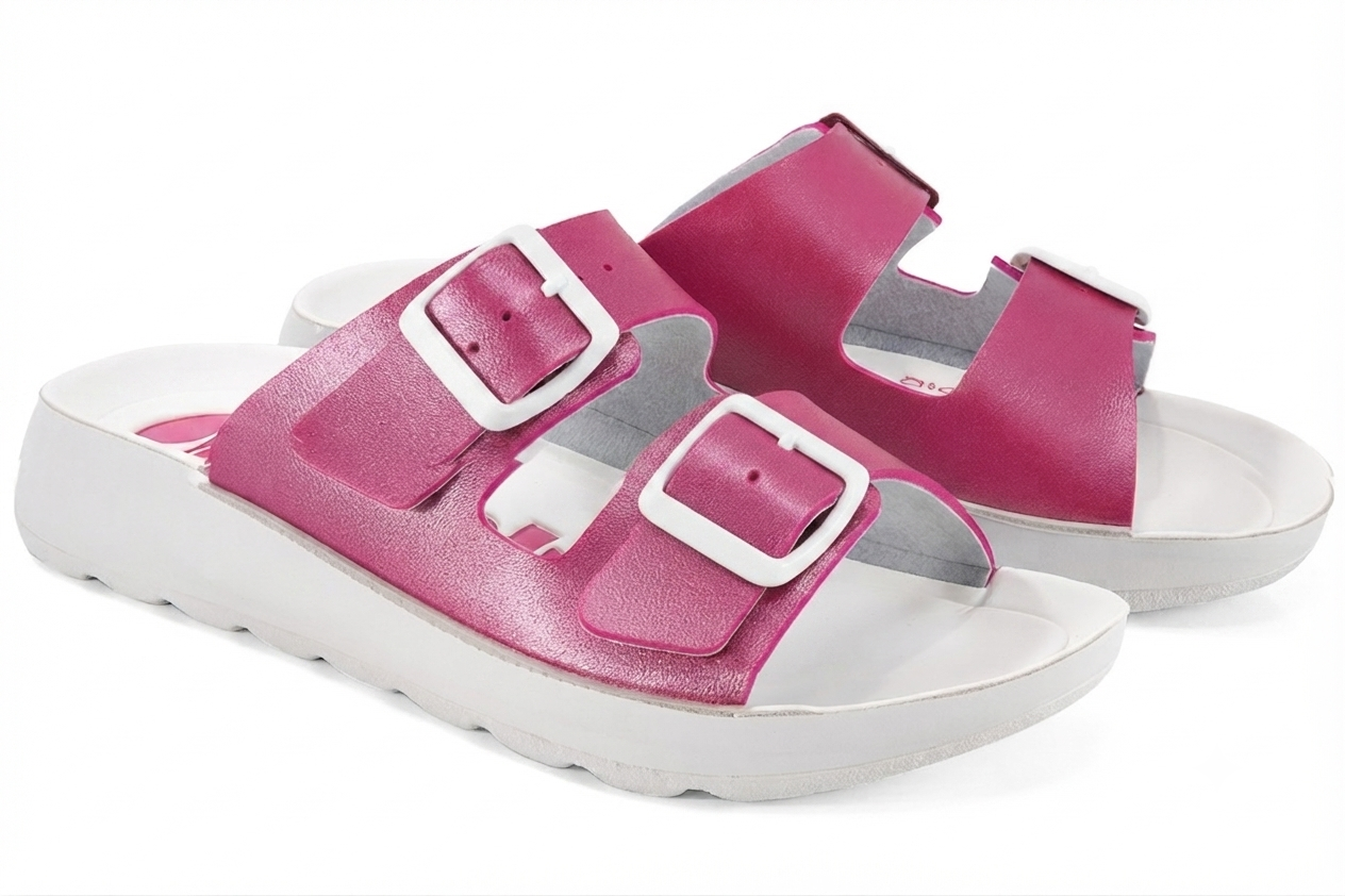 ciabatte-fucsia-inblu-01 Ciabatte con doppia fibbia Inblu donna