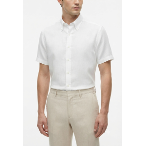 Camicia manica corta misto cotone lino