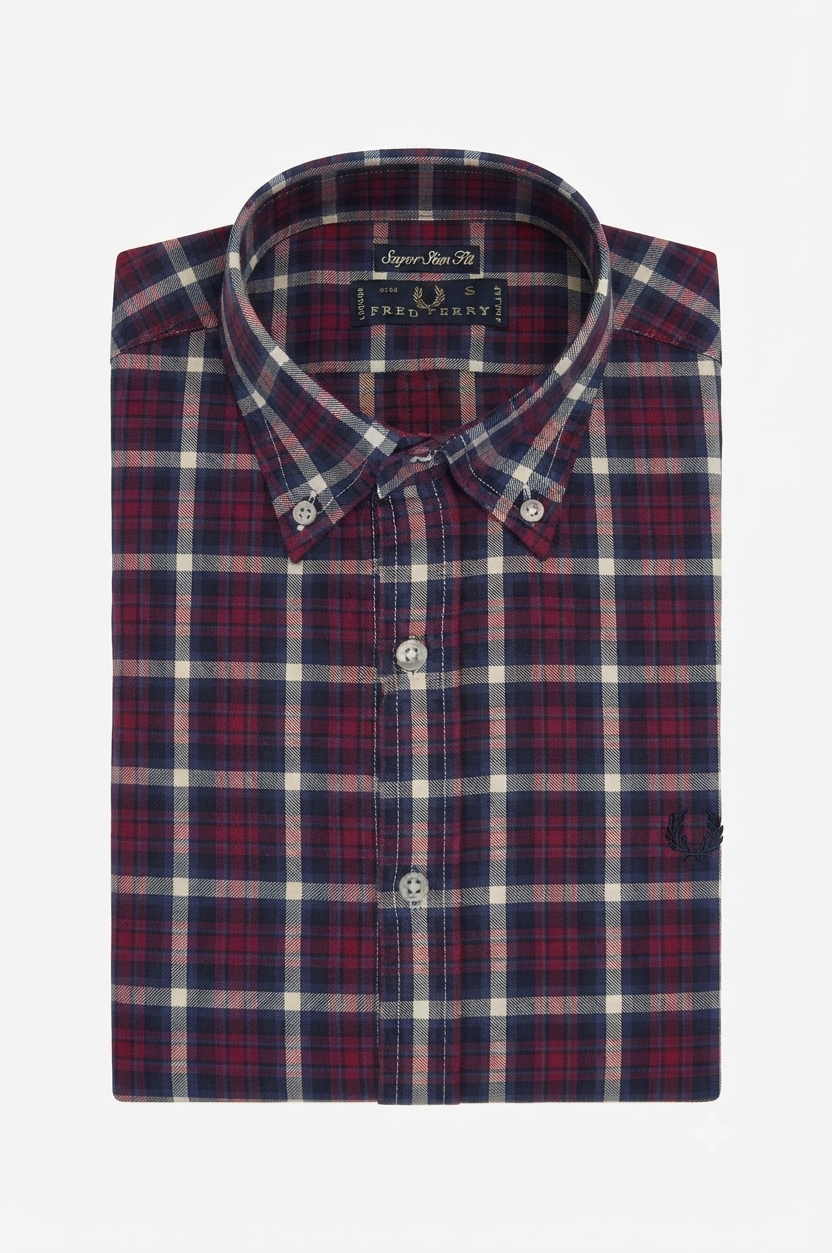 camicia-flanella-fred-perry-uomo-02 Camicia flanella Super Slim Fit Fred Perry