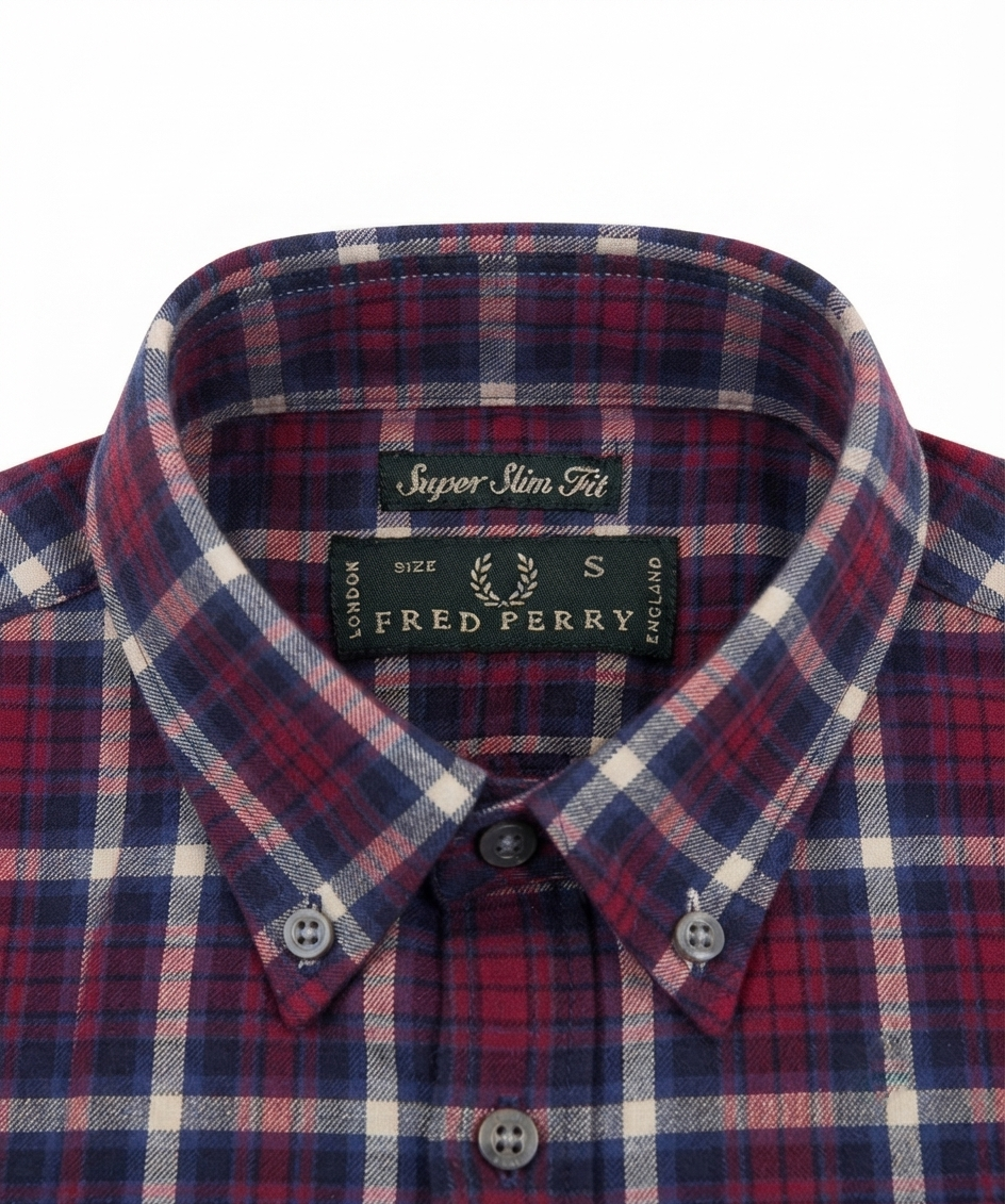 camicia-flanella-fred-perry-uomo-03 Camicia flanella Super Slim Fit Fred Perry