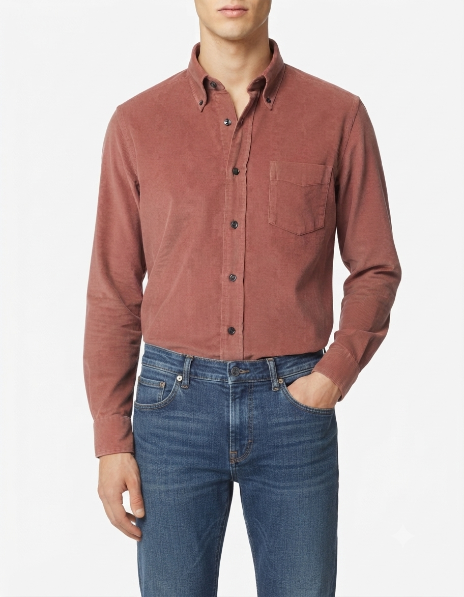 Camicia costine di velluto Play uomo