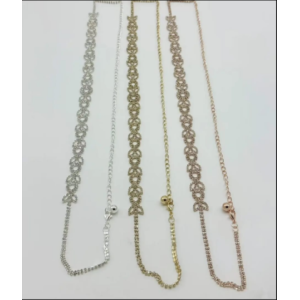 Cinta metallo donna con strass disegno foglia