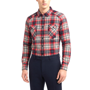 Camicia  slim fit flanella di cotone