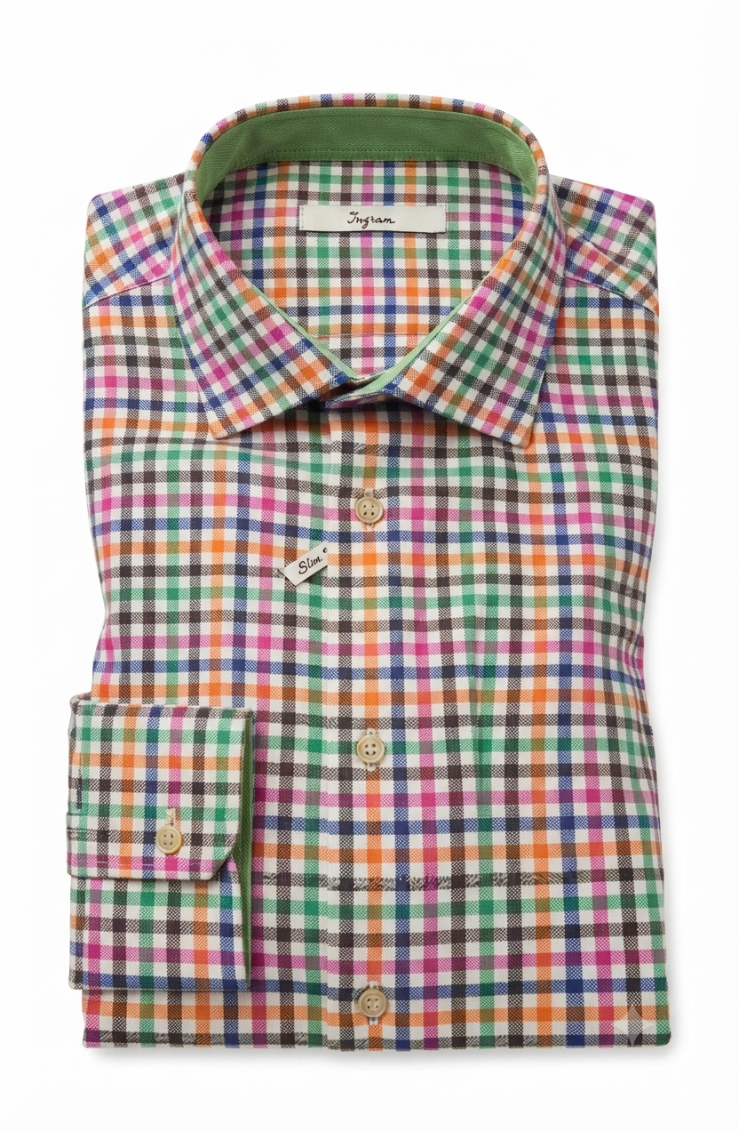 Camicia flanella di cotone Slim Fit Ingram