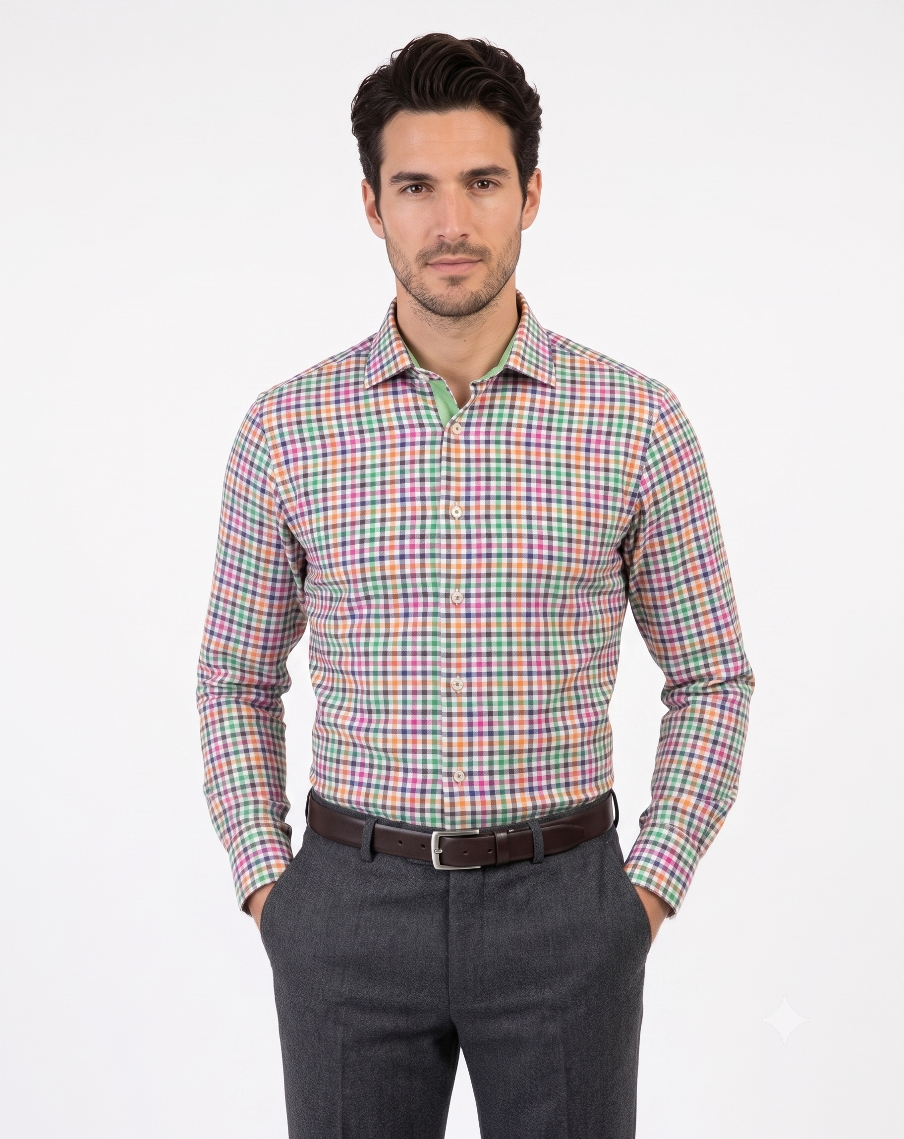 Camicia flanella di cotone Slim Fit Ingram