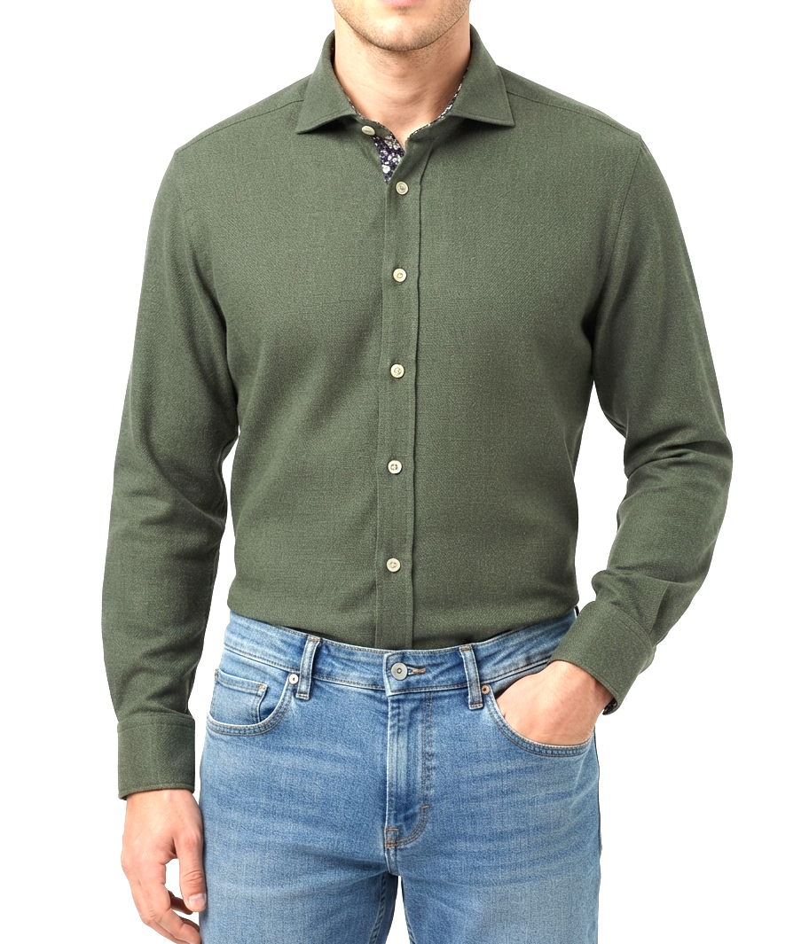 camicia-flanella-uomo-01 Camicia flanella di cotone Regular Fit Ingram
