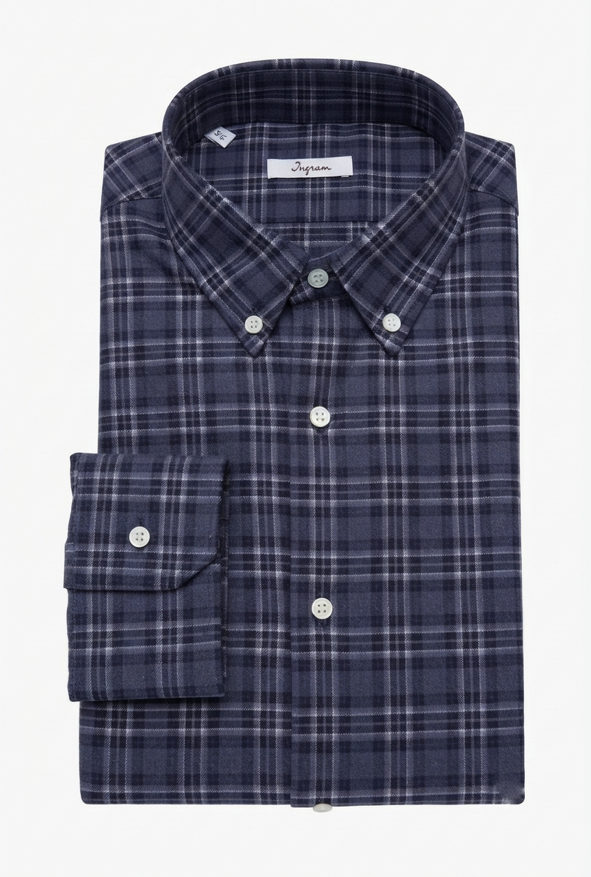 camicia-flanella-01 Camicia flanella di cotone Ingram Slim Fit