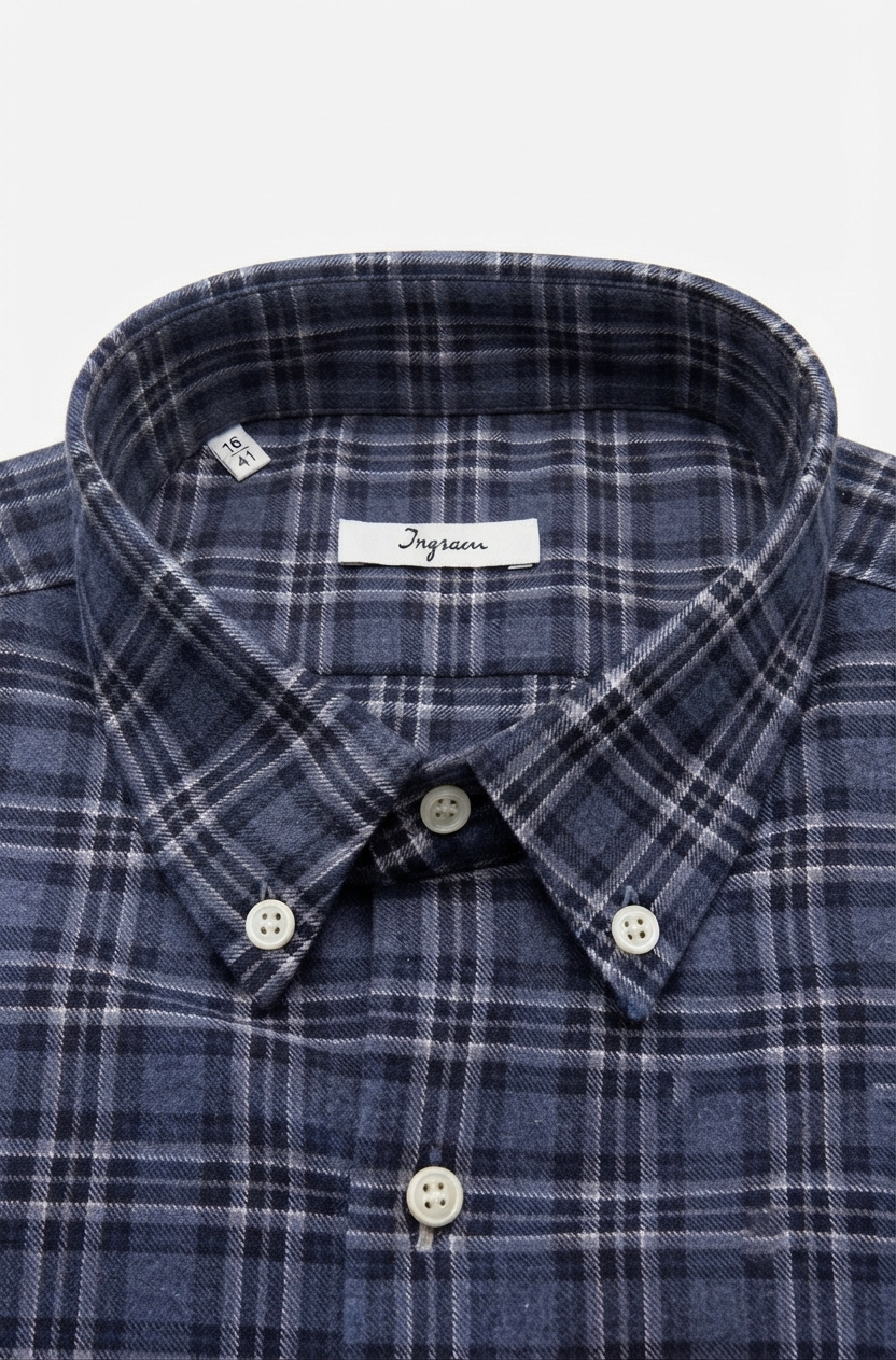 camicia-flanella-02 Camicia flanella di cotone Ingram Slim Fit