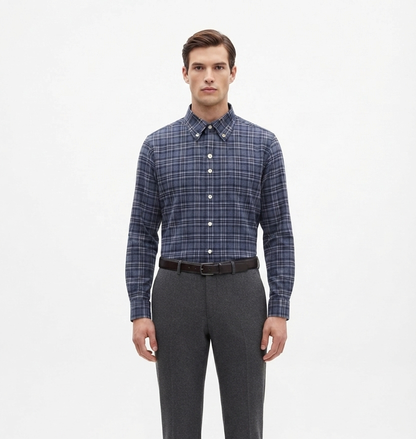camicia-flanella-03 Camicia flanella di cotone Ingram Slim Fit